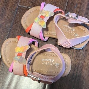 Toddler Butterfly Sandals in Pink and Orange
